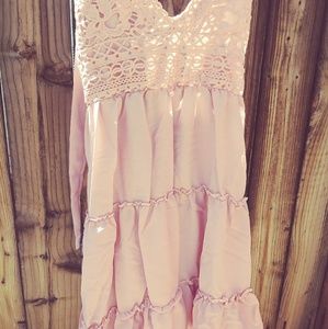 Pink Bohemia Mini Dresses with Spaghetti× 